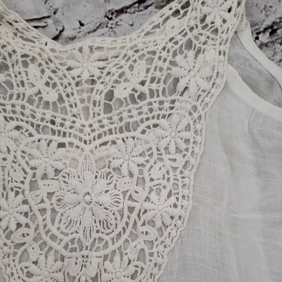 E & M Sheer Top with Crochet Straps and Chest - Picture 2 of 8